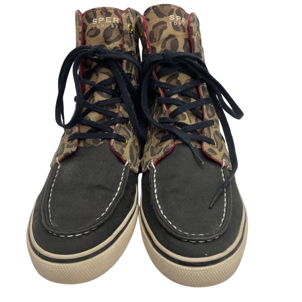 Sperry Top Sider Cheetah Print Hi-Top Shoes Size 8M - Picture 3 of 10